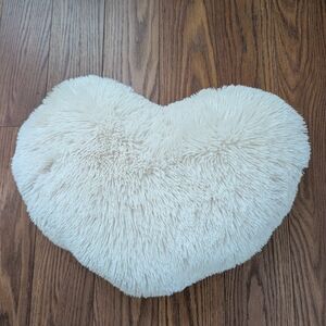 Cozy Cream Heart-Shaped Holiday Pillow